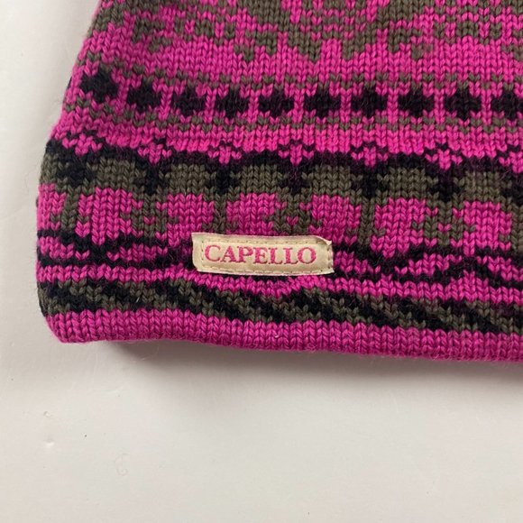 Vintage Capello Canada Ski Hat Cap Toque Winter Pink Purple - Picture 2 of 8